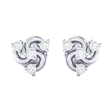 Load image into Gallery viewer, 18Kt white gold real diamond earring by diamtrendz
