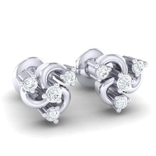 Load image into Gallery viewer, 18Kt white gold real diamond earring by diamtrendz