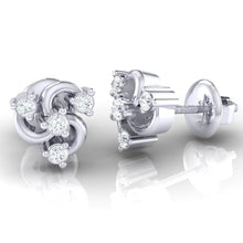 Load image into Gallery viewer, 18Kt white gold real diamond earring by diamtrendz