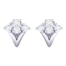 Load image into Gallery viewer, 18Kt white gold real diamond earring by diamtrendz