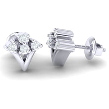 Load image into Gallery viewer, 18Kt white gold real diamond earring by diamtrendz