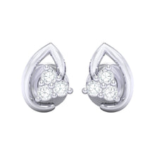 Load image into Gallery viewer, 18Kt white gold real diamond earring by diamtrendz