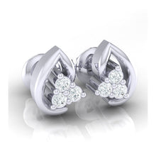 Load image into Gallery viewer, 18Kt white gold real diamond earring by diamtrendz