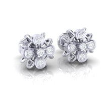 Load image into Gallery viewer, 18Kt white gold real diamond earring by diamtrendz