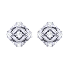 Load image into Gallery viewer, 18Kt white gold real diamond earring by diamtrendz