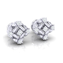 Load image into Gallery viewer, 18Kt white gold real diamond earring by diamtrendz