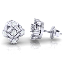 Load image into Gallery viewer, 18Kt white gold real diamond earring by diamtrendz