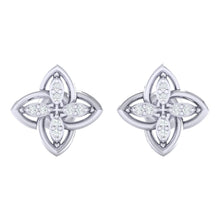 Load image into Gallery viewer, 18Kt white gold real diamond earring by diamtrendz