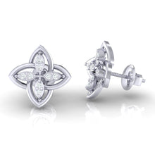Load image into Gallery viewer, 18Kt white gold real diamond earring by diamtrendz