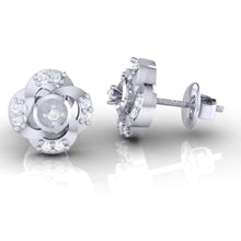 Load image into Gallery viewer, 18Kt white gold real diamond earring by diamtrendz