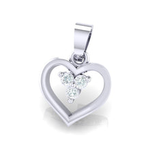 Load image into Gallery viewer, 18Kt white gold heart diamond pendant by diamtrendz