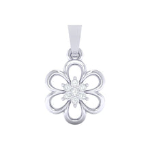 Load image into Gallery viewer, 18Kt white gold floral diamond pendant by diamtrendz