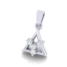 Load image into Gallery viewer, 18Kt white gold triangle diamond pendant by diamtrendz