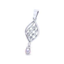 Load image into Gallery viewer, 18Kt white gold real diamond shape pendant by diamtrendz