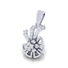 Load image into Gallery viewer, 18Kt white gold real diamond shape pendant by diamtrendz