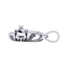 Load image into Gallery viewer, 18Kt white gold real diamond shape pendant by diamtrendz