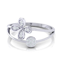 Load image into Gallery viewer, 18Kt white gold floral diamond ring by diamtrendz
