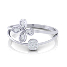 Load image into Gallery viewer, 18Kt white gold floral diamond ring by diamtrendz