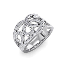Load image into Gallery viewer, 18Kt white gold designer diamond ring by diamtrendz
