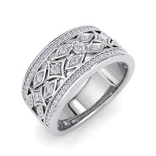 Load image into Gallery viewer, 18Kt white gold designer band diamond ring by diamtrendz