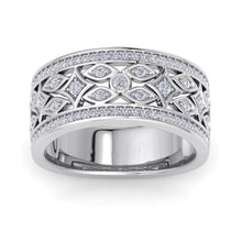 Load image into Gallery viewer, 18Kt white gold designer band diamond ring by diamtrendz
