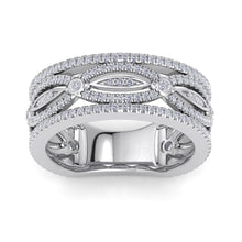 Load image into Gallery viewer, 18Kt white gold designer band diamond ring by diamtrendz