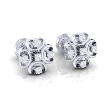 Load image into Gallery viewer, 18Kt white gold real diamond earring by diamtrendz