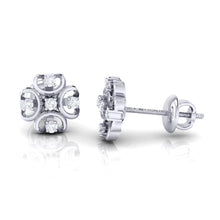 Load image into Gallery viewer, 18Kt white gold real diamond earring by diamtrendz