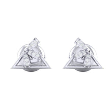 Load image into Gallery viewer, 18Kt white gold real diamond earring by diamtrendz