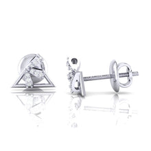 Load image into Gallery viewer, 18Kt white gold real diamond earring by diamtrendz