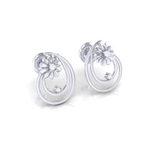 Load image into Gallery viewer, 18Kt white gold real diamond earring by diamtrendz