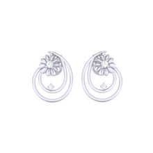 Load image into Gallery viewer, 18Kt white gold real diamond earring by diamtrendz