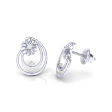 Load image into Gallery viewer, 18Kt white gold real diamond earring by diamtrendz