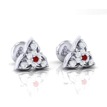 Load image into Gallery viewer, 18Kt white gold real diamond earring by diamtrendz