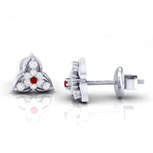 Load image into Gallery viewer, 18Kt white gold real diamond earring by diamtrendz