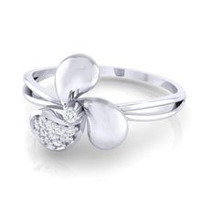Load image into Gallery viewer, 18Kt white gold real diamond ring by diamtrendz