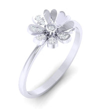 Load image into Gallery viewer, 18Kt white gold floral diamond ring by diamtrendz