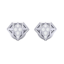 Load image into Gallery viewer, 18Kt white gold real diamond earring by diamtrendz