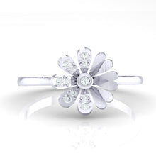 Load image into Gallery viewer, 18Kt white gold floral diamond ring by diamtrendz
