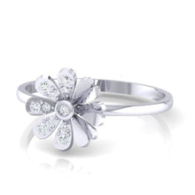 Load image into Gallery viewer, 18Kt white gold floral diamond ring by diamtrendz