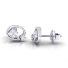 Load image into Gallery viewer, 18Kt white gold real diamond earring by diamtrendz