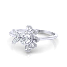 Load image into Gallery viewer, 18Kt white gold floral diamond ring by diamtrendz