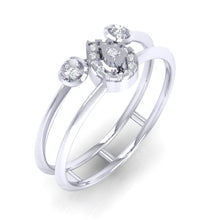 Load image into Gallery viewer, 18Kt white gold pear diamond ring by diamtrendz