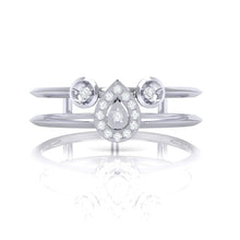 Load image into Gallery viewer, 18Kt white gold pear diamond ring by diamtrendz