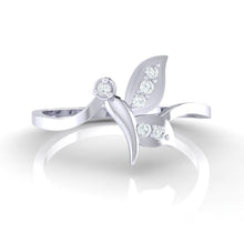 Load image into Gallery viewer, 18Kt white gold real diamond ring by diamtrendz