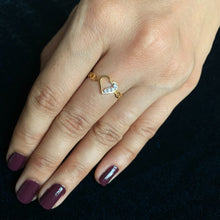 Load image into Gallery viewer, gold diamond heart ring real picture