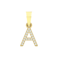 Load image into Gallery viewer, yellow gold alphabet initial letter 'A' diamond pendant - 1