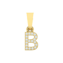 Load image into Gallery viewer, yellow gold alphabet initial letter &#39;B&#39; diamond pendant - 1
