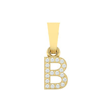 Load image into Gallery viewer, yellow gold alphabet initial letter 'B' diamond pendant - 1
