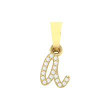 Load image into Gallery viewer, yellow gold alphabet initial letter 'a' diamond pendant - 1